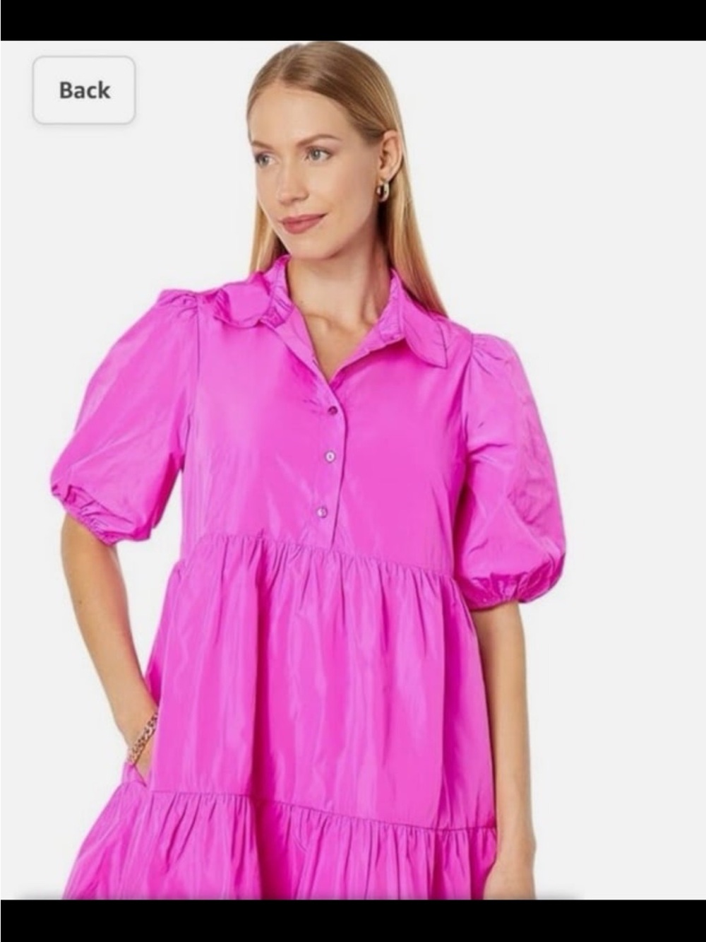 Lilly Pulitzer puff sleeve hot pink dress